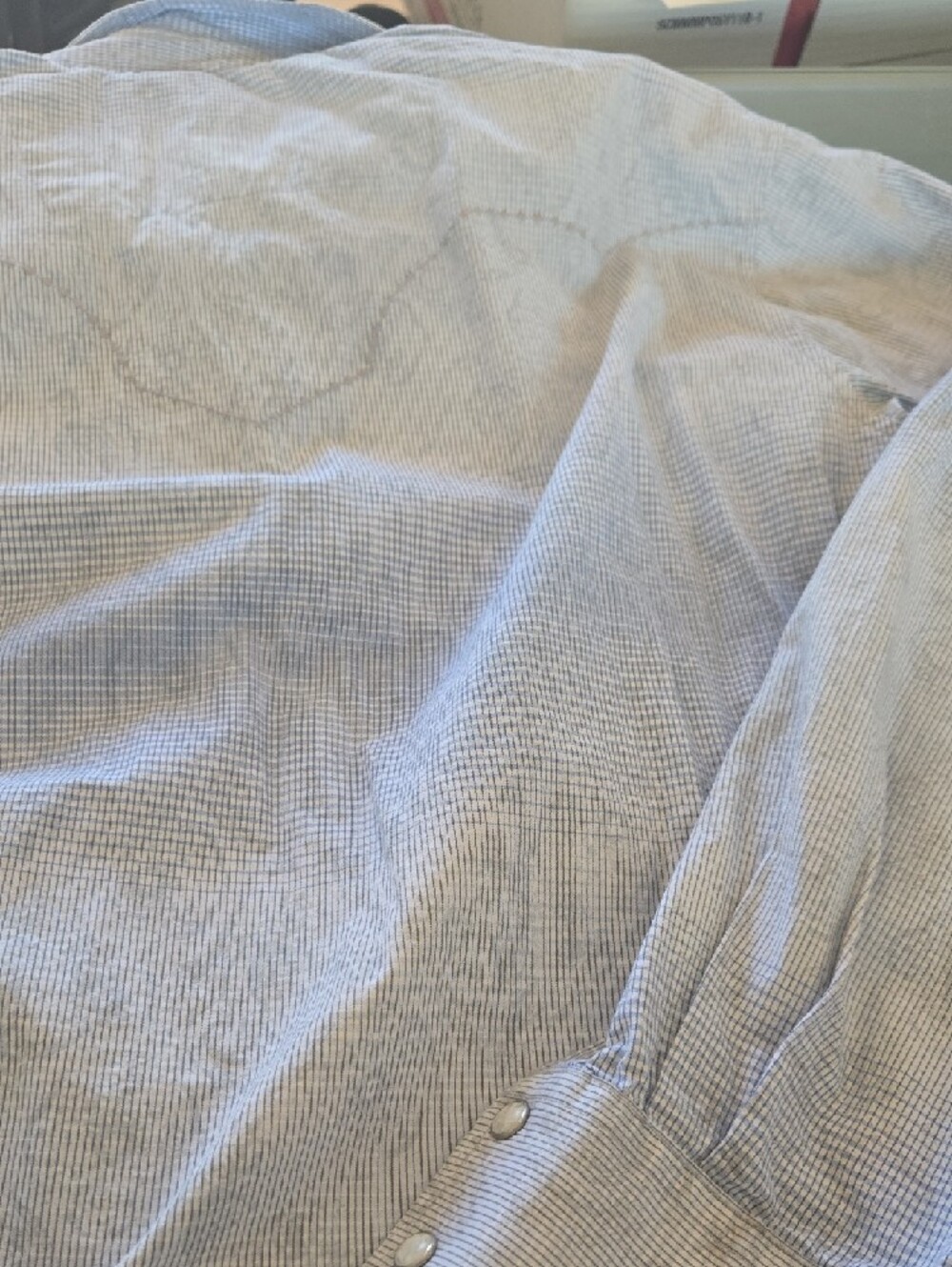 Wrangler Light Blue Check Button-Down Shirt with Dark Blue Accents - Picture 15 of 15